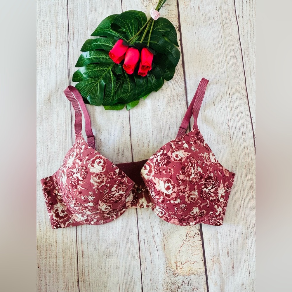 Lucky Brand Women’s Dusty Rose Pink Floral Bra Size 40D
